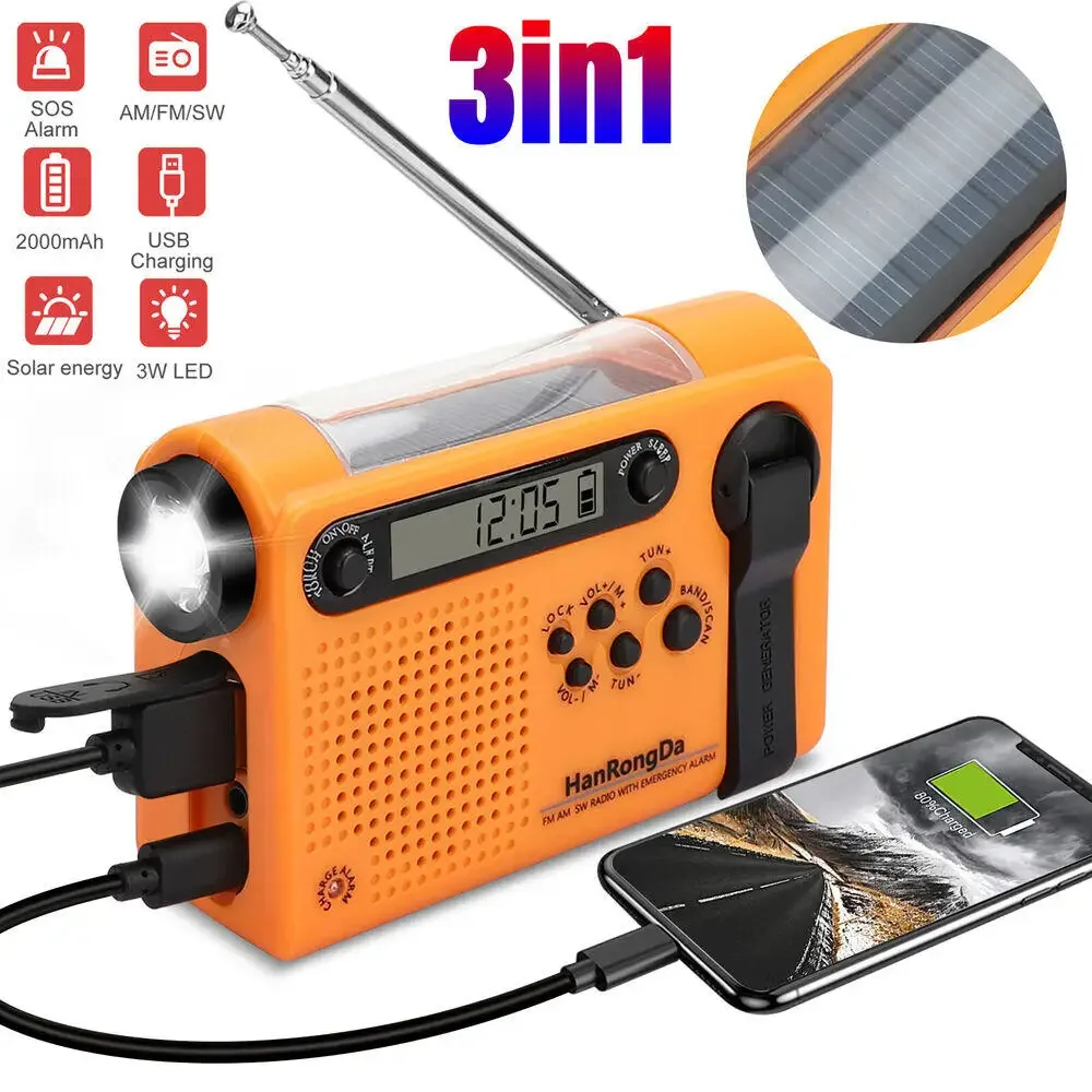 Solar Emergency Charger - Radio meteorologiche AM/FM/SW portatili Radio solare