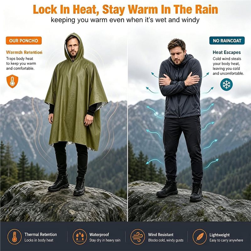 ABGH-Poncho impermeabile termi - Emergency Poncho Rain recensione e prezzo